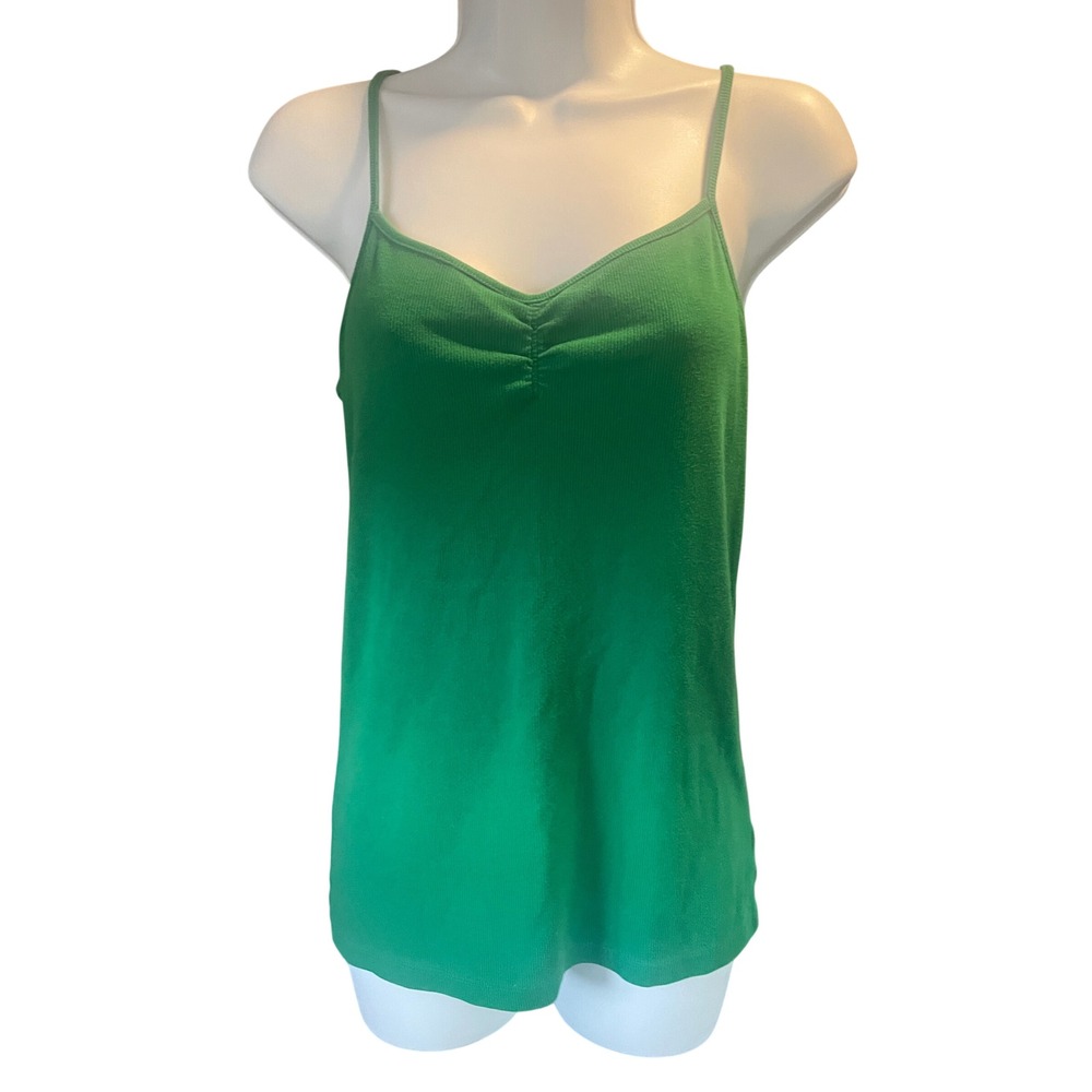 No Boundaries Womens Y2K Ribbed Cinched Cami L Exotic Green Basics Layering Cami